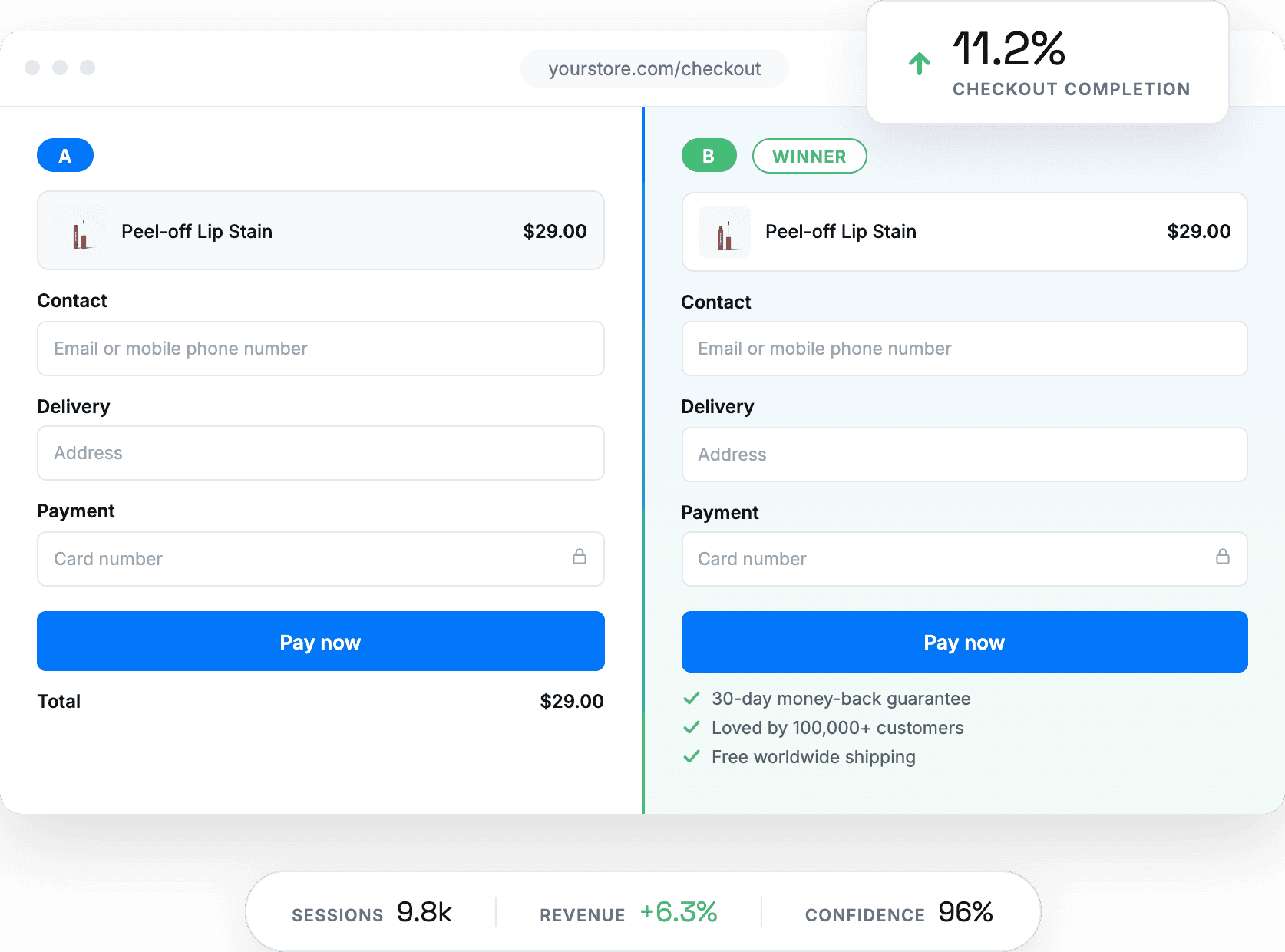 Checkout A/B Test Checkout Blocks