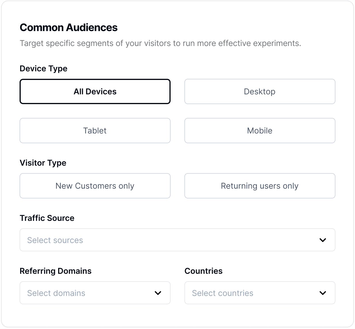 Elevate A/B Testing custom filtering and audience segmentations for AB Testing